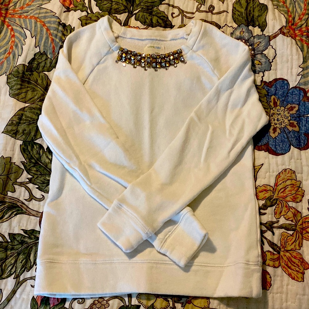 Crew cuts cream top with beading